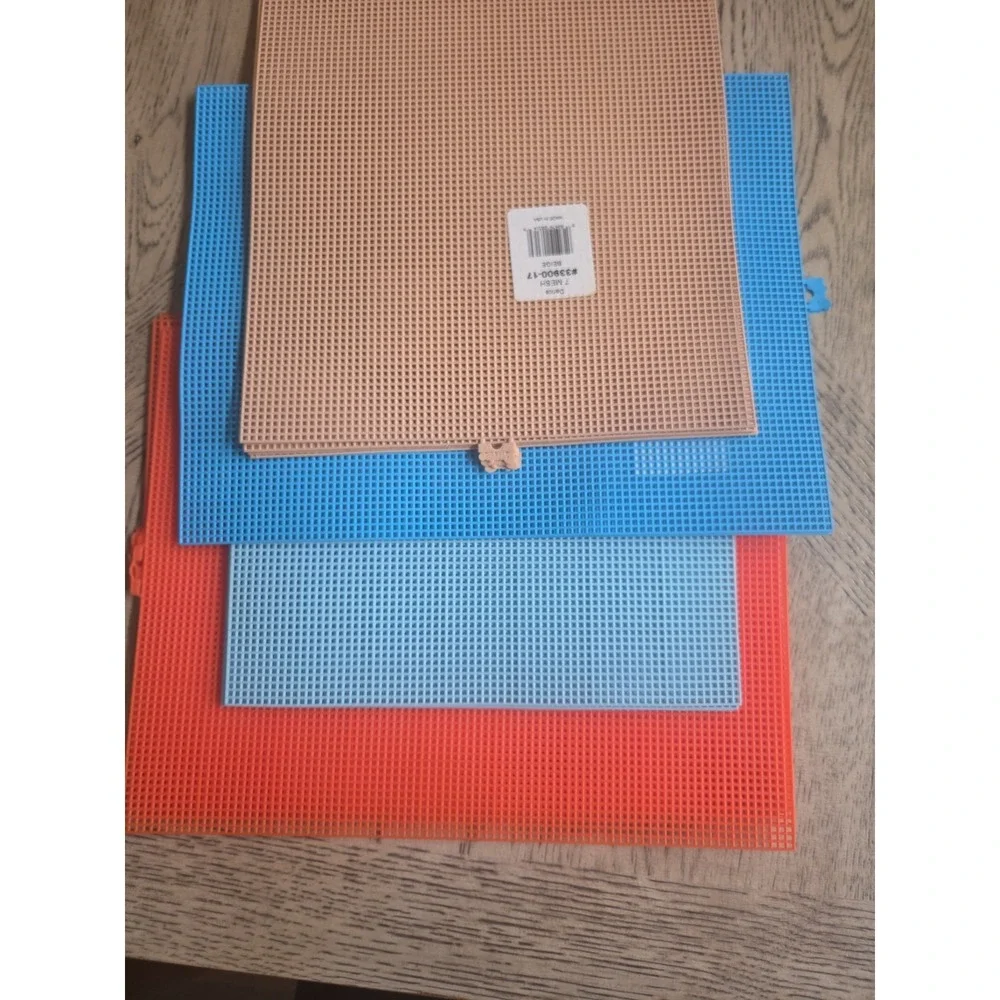 100 PLASTIC CANVAS MESH SHEETS LOT Darice 13.5